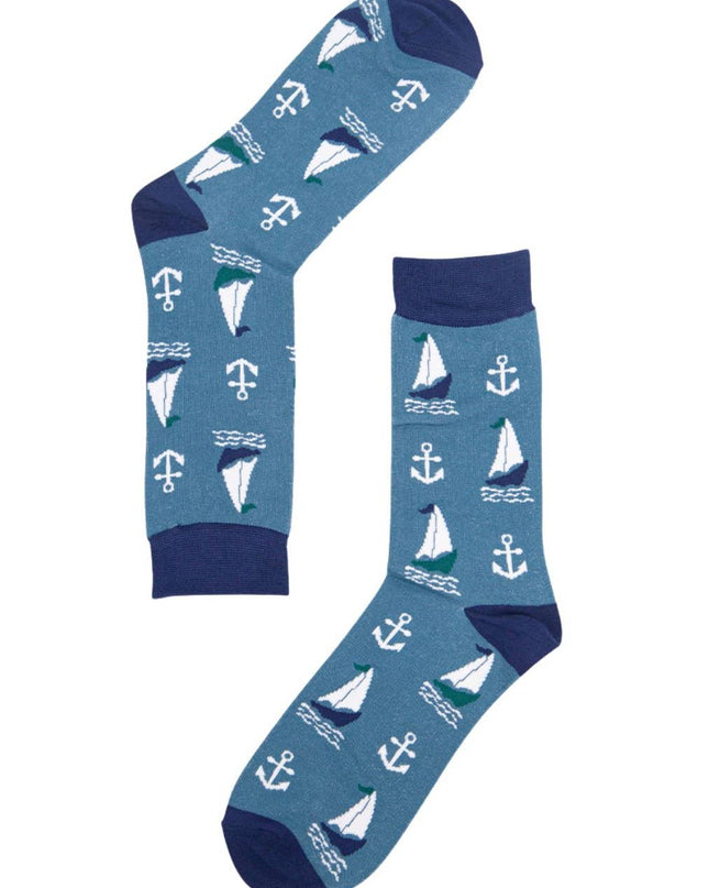 Bamboesokken voor heren – Nautical Blue (maat 40–46)