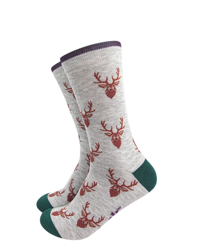 Bamboesokken voor heren – Winter Deer (maat 40–46)