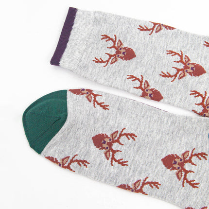Bamboesokken voor heren – Winter Deer (maat 40–46)