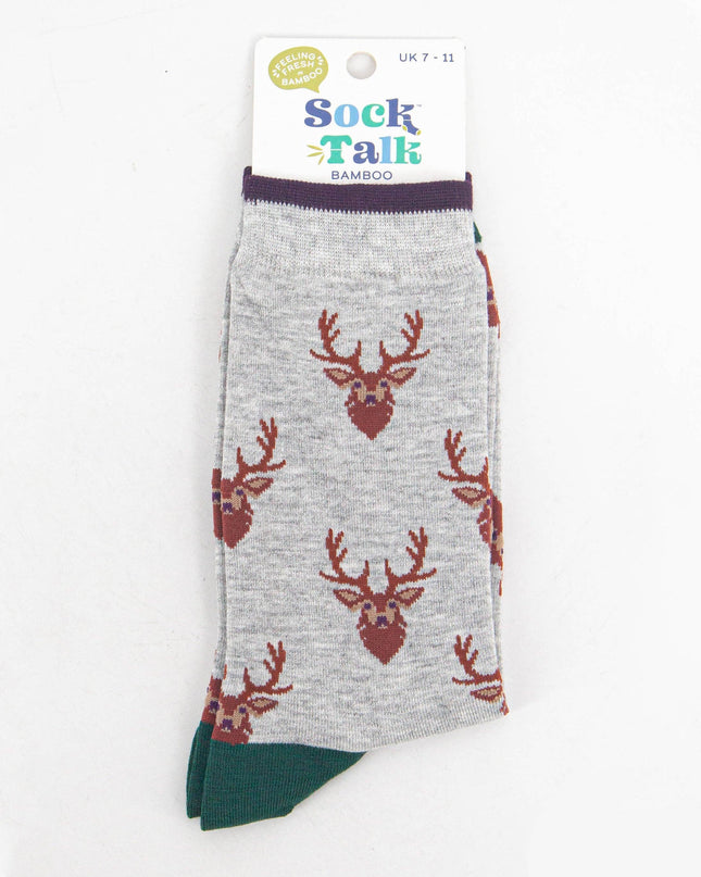 Bamboesokken voor heren – Winter Deer (maat 40–46)