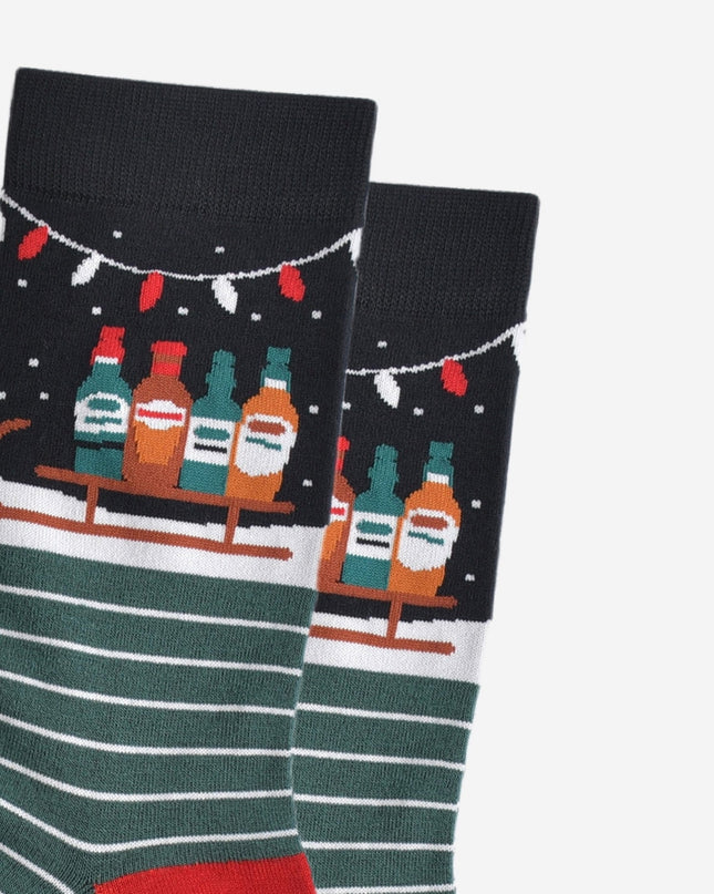 Bamboesokken voor heren – zwart/groen Party Drinks Sledge (maat 40–46)