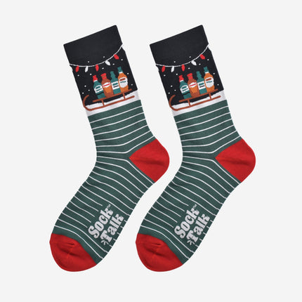 Bamboesokken voor heren – zwart/groen Party Drinks Sledge (maat 40–46)